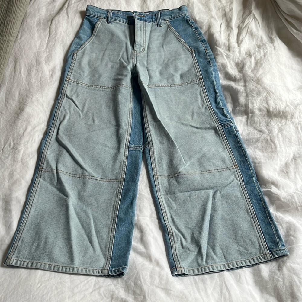 DEREK LAM 2-TONE WIDE LEG JEANS